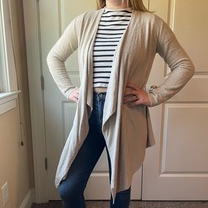 Barefoot Dreams Draped Cardigan Light Tan